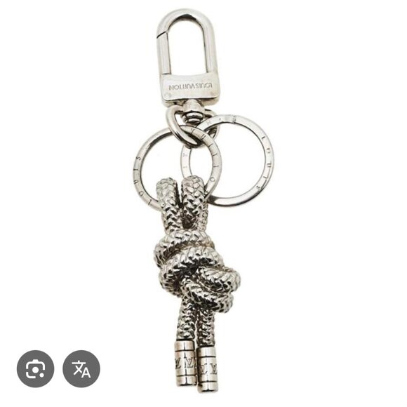 Authentic Louis Vuitton Vintage Silver Tone Knot Bag Charm Key Holder - Picture 4 of 16